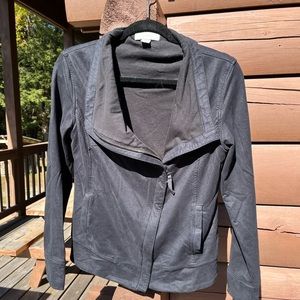 Black Anthro Marrakech asymmetrical stretch vegan suede moto jacket size small